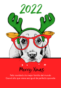 Vino Personalizado Navidad - Perrito Gafas
