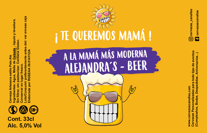 Cerveza Personalizada día Madre - Feliz