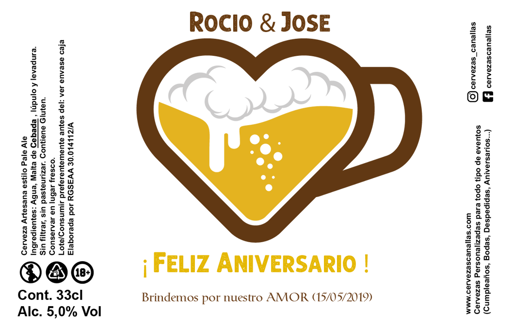 Personalizada Aniversario - Amarillo