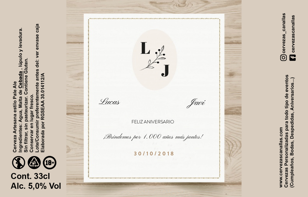 Personalizada Aniversario - Beige