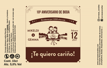 Cargar imagen en el visor de la galería, Cerveza Personalizada San Valentín - Ticket
