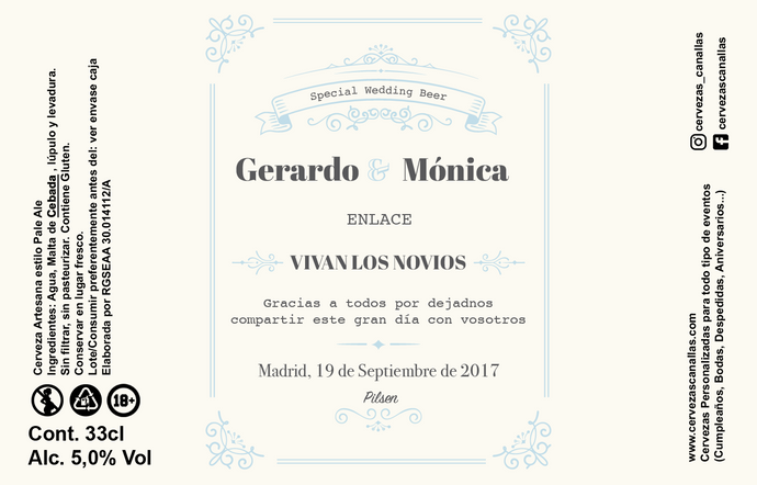 Cerveza Personalizada Bodas - Palace