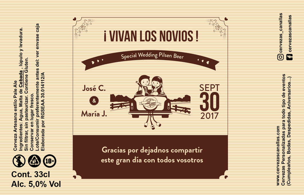 Cerveza Personalizada Bodas - Ticket