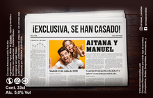 Cargar imagen en el visor de la galería, Cerveza Personalizada Bodas - Newspaper