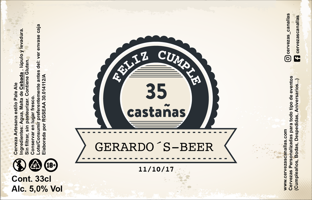 Cerveza Personalizada Cumpleaños - Aureola