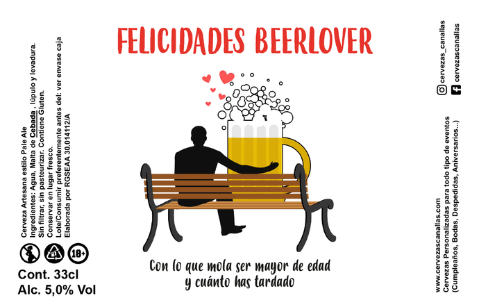 Cerveza Personalizada Cumpleaños - BeerLover