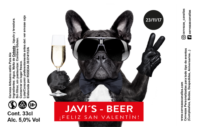 Cerveza Personalizada San Valentín - Perro Molón