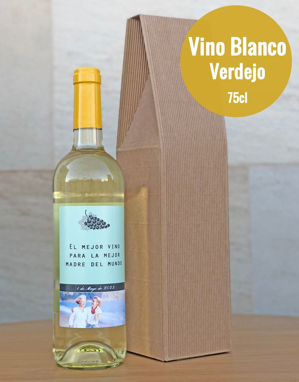 Caja de vino personalizada viñedo