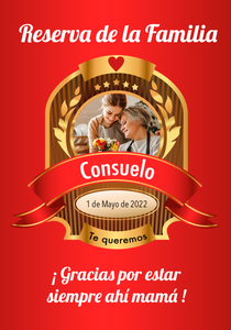 Vino Personalizado Día de la Madre - Red